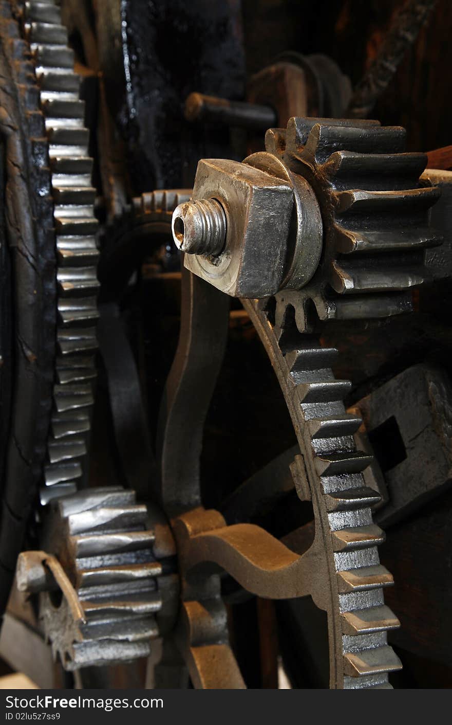 A detail of an old textile machine. A detail of an old textile machine.