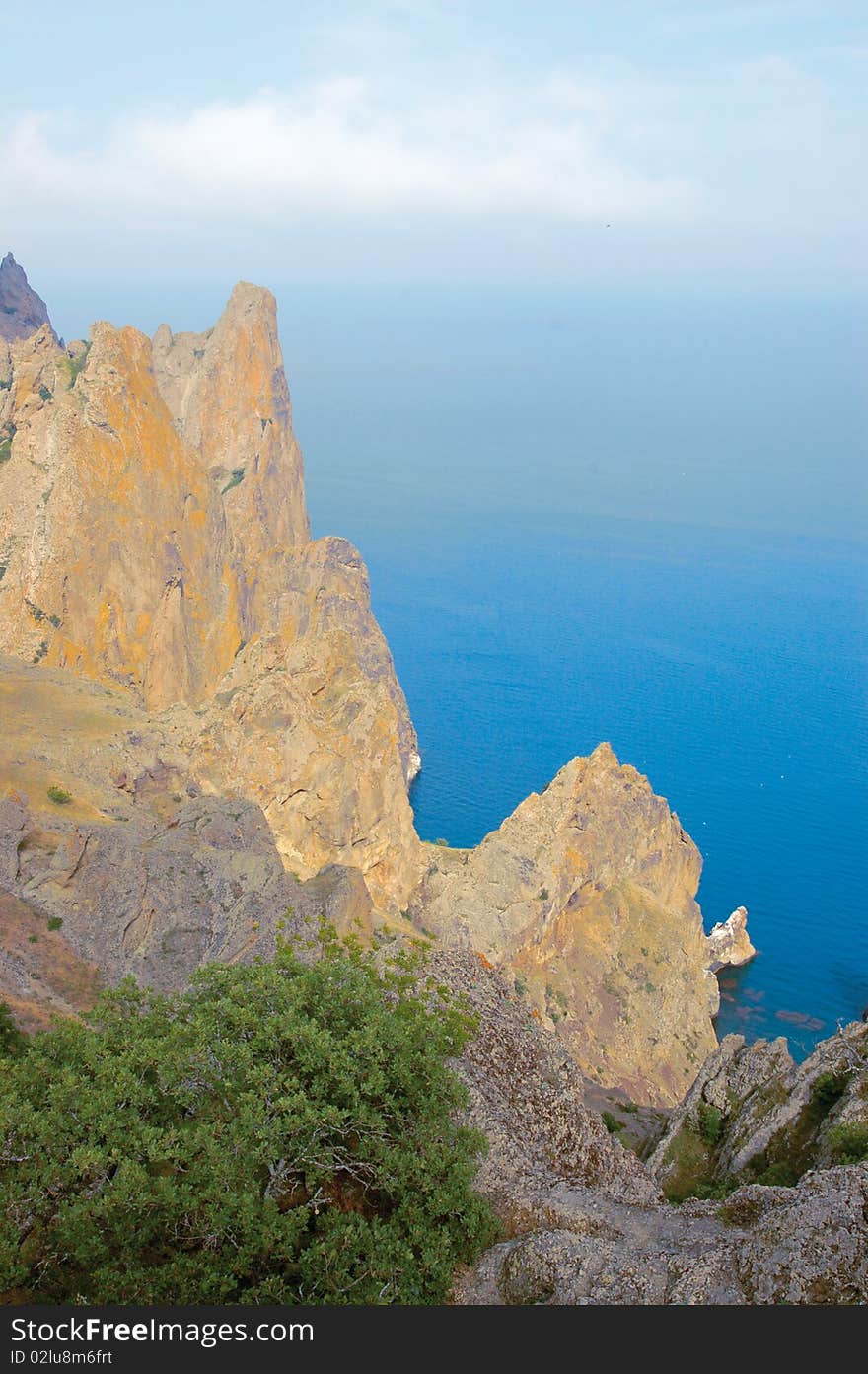 The image of sea and mountains in Crimea