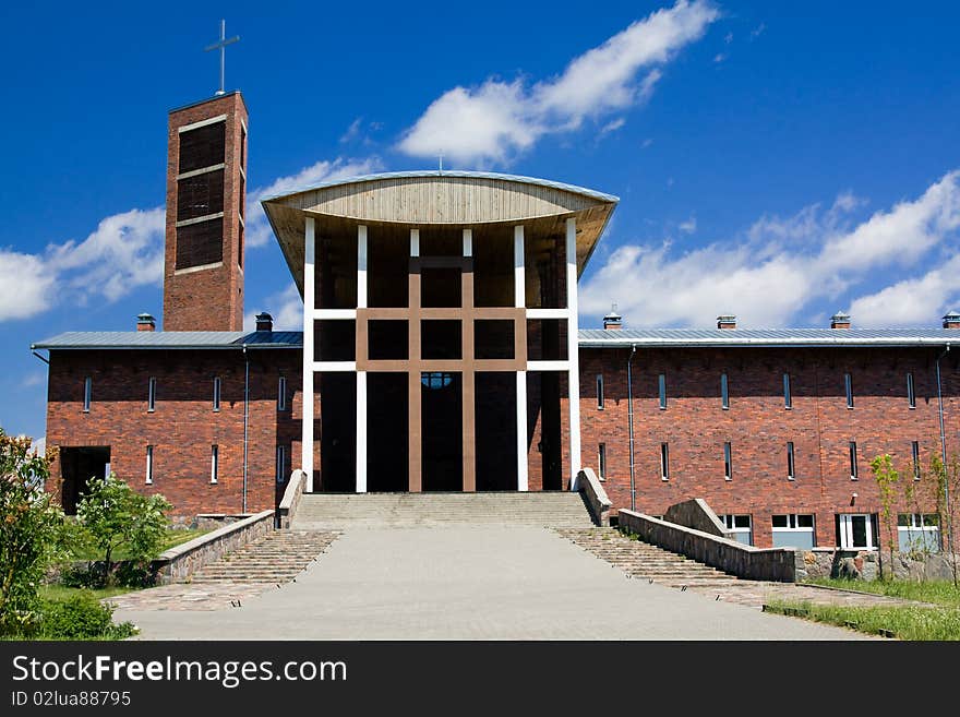 One of the biggest churches in grodno (belarus) the input in which is made in the form of a cross. One of the biggest churches in grodno (belarus) the input in which is made in the form of a cross