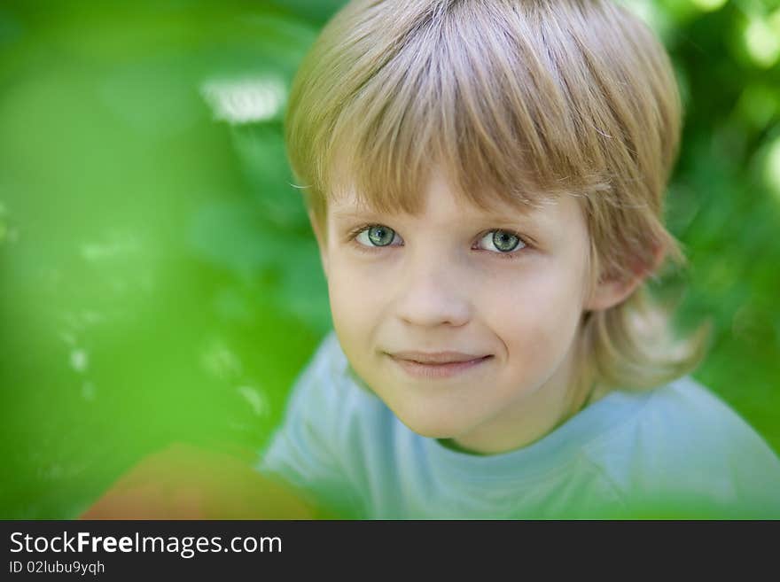 Smiling Boy In The Park