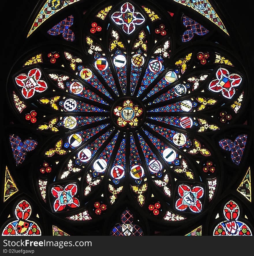 Window in gothic church of Oppenheim, Germany. Window in gothic church of Oppenheim, Germany