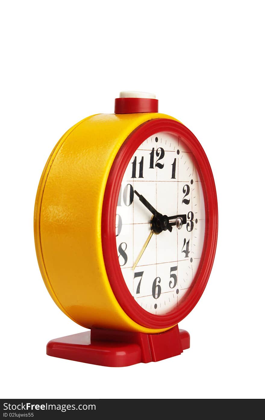 Alarm clock isolated on the white background