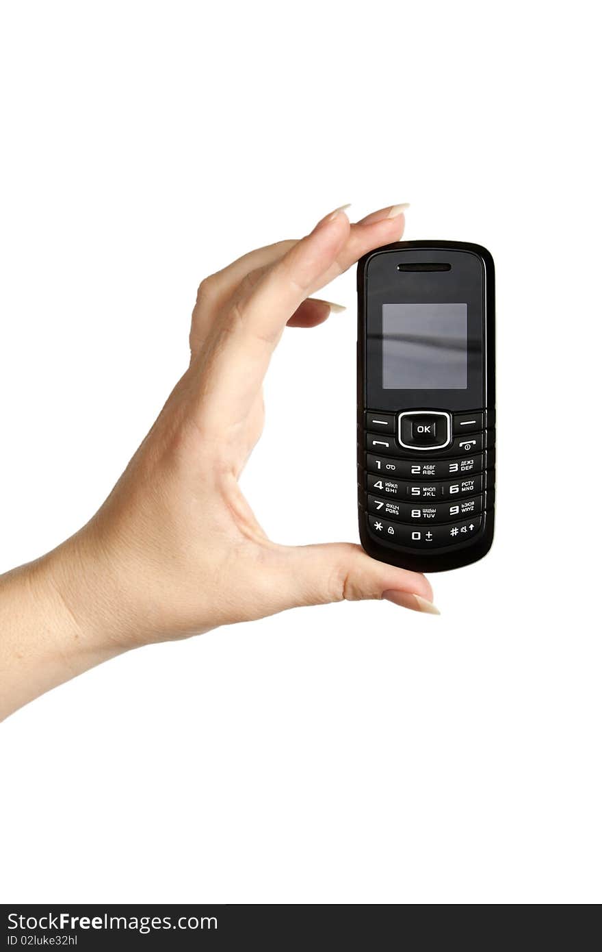 Slim Mobile Phone In The Women S Hand