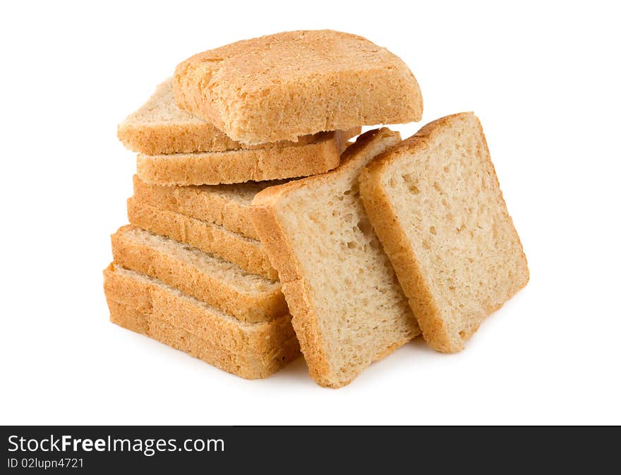 Fresh white bread isolated on white background