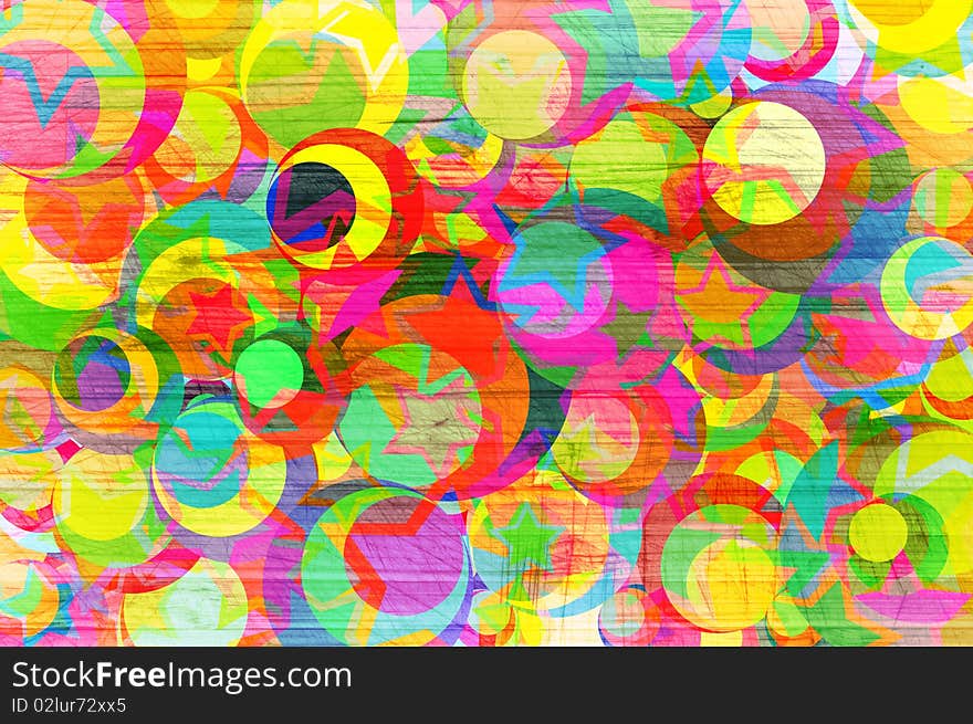 Abstract background with  circles and stars. Abstract background with  circles and stars.