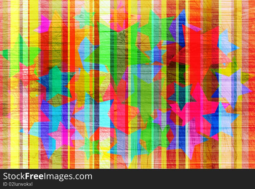 Abstract background with strips and stars. Abstract background with strips and stars.