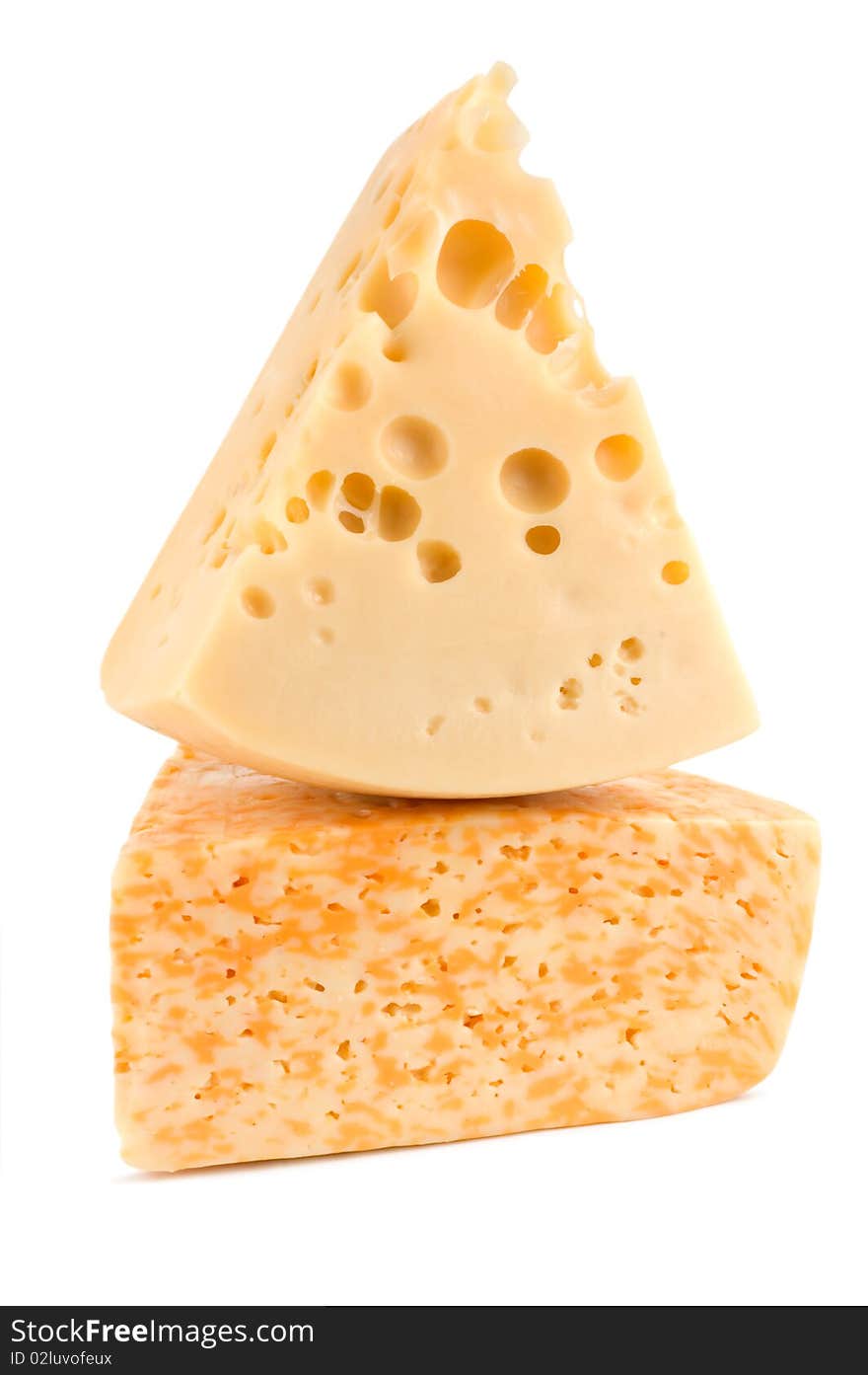 Two pieces of cheese