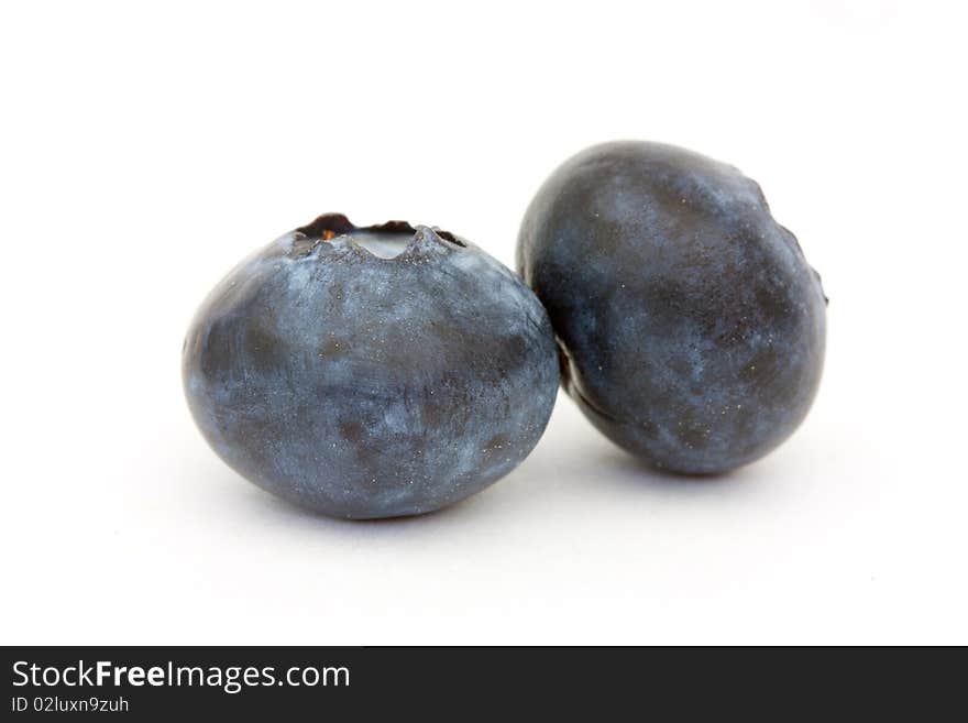 2 bluebberries isolated on a white background. 2 bluebberries isolated on a white background