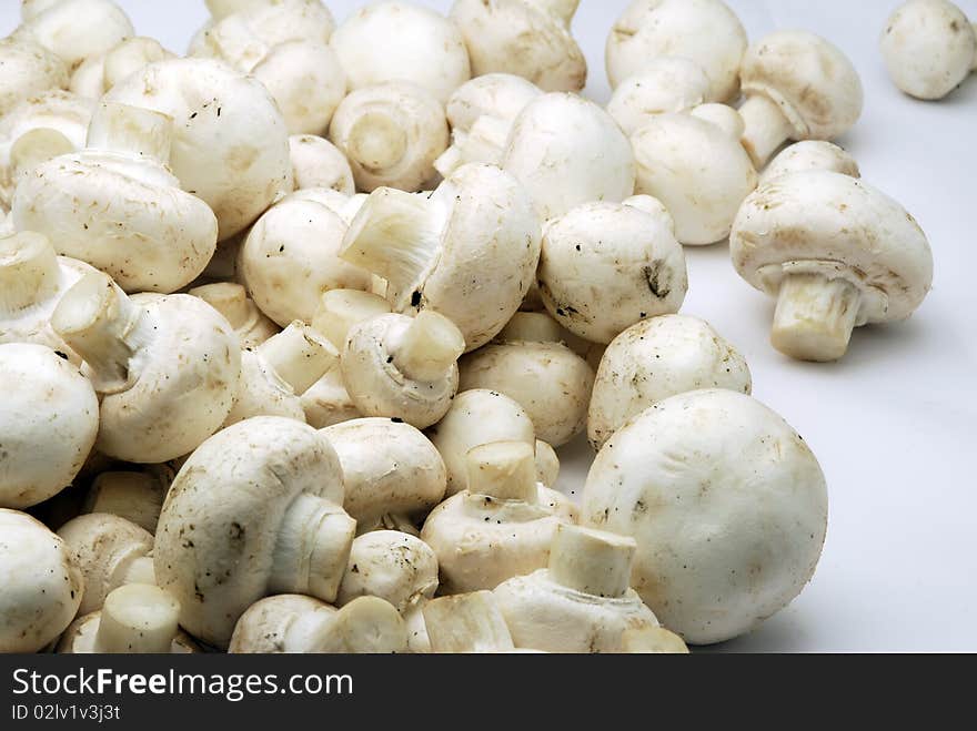 Mushrooms scattered on the table