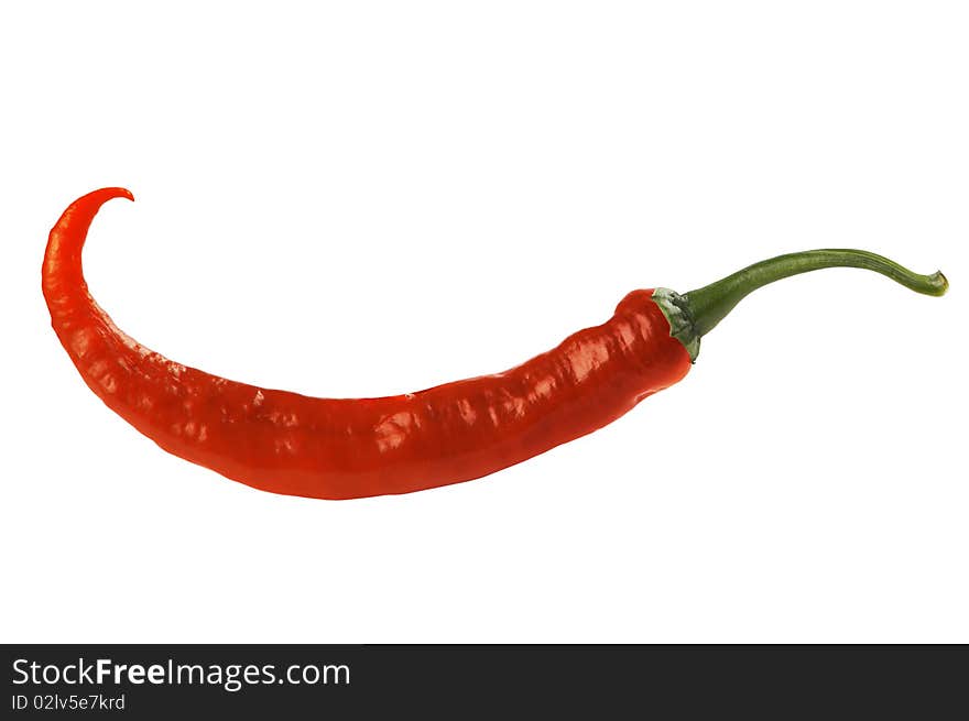 Red hot pepper on a white background