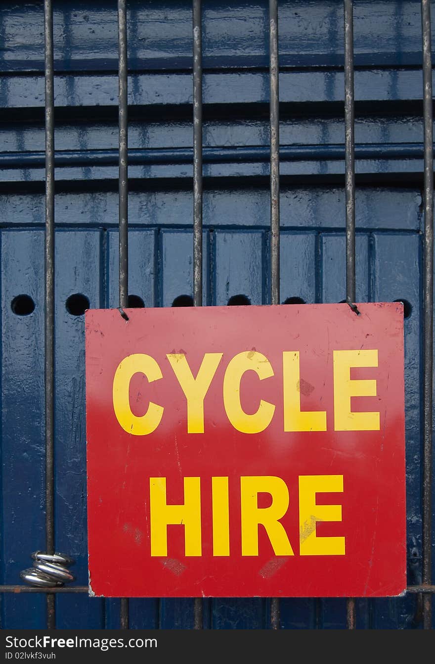 Cycle hire sign