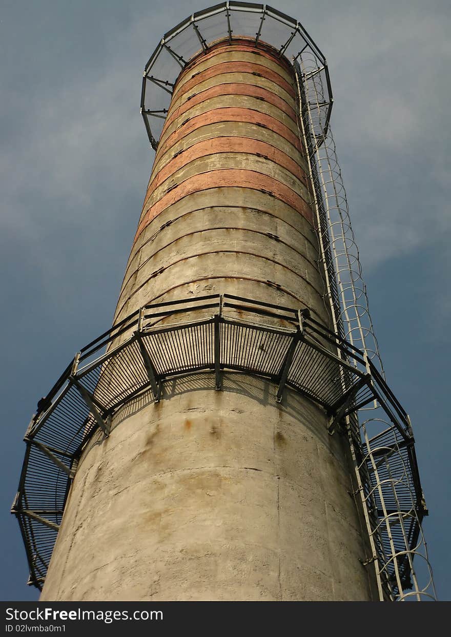 Chimneys and clean blue sky