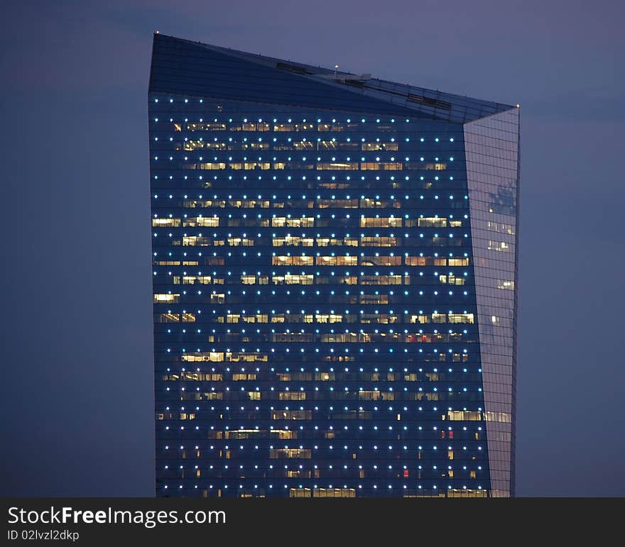 Cira center at night, philadelphia office building and commercial space. Cira center at night, philadelphia office building and commercial space