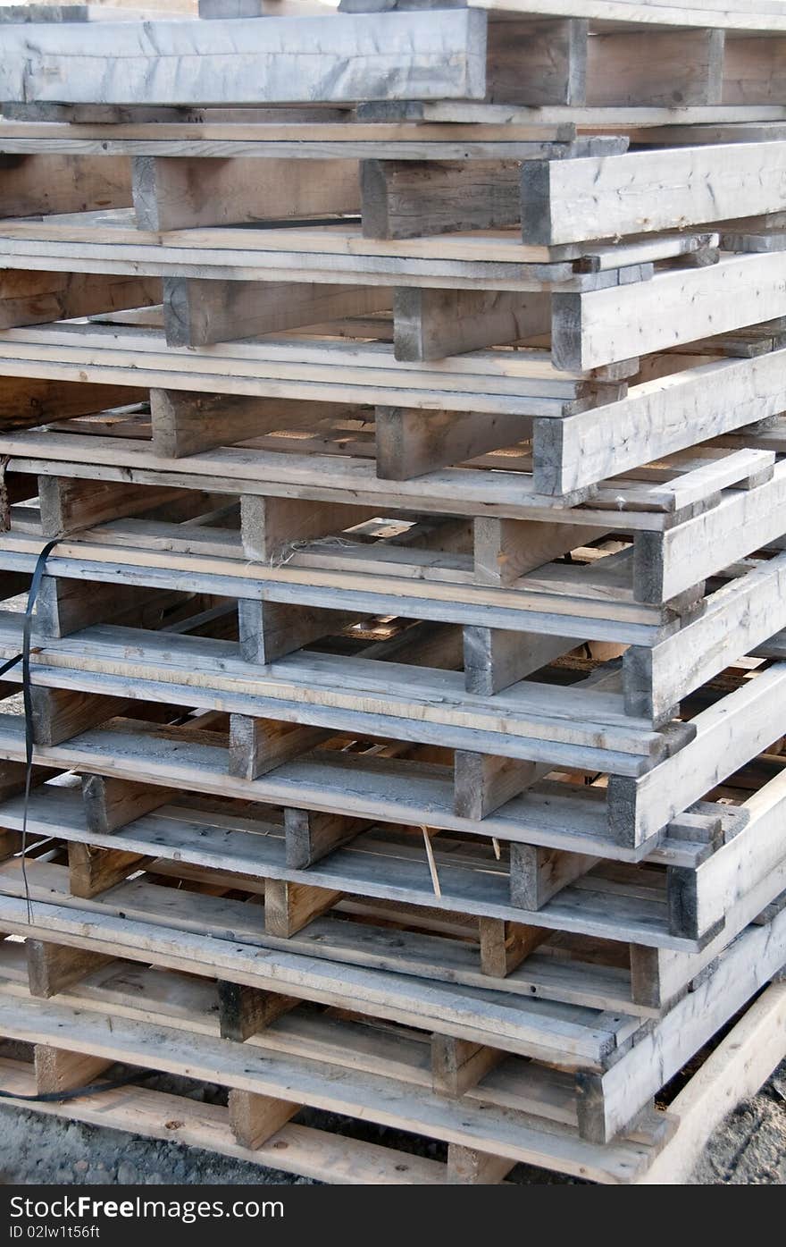 Stacked weathered pallets