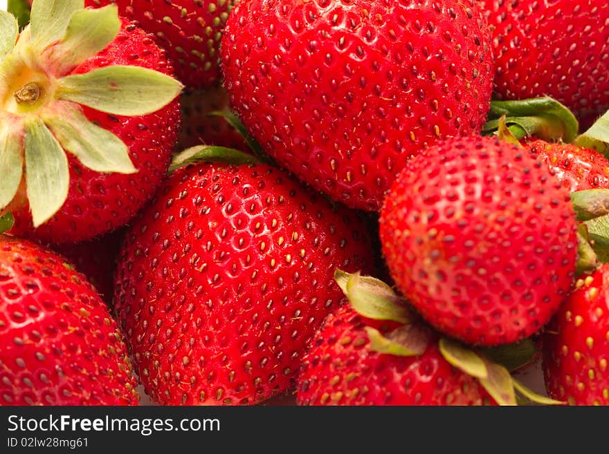 Closed up shot of ripe strawberries