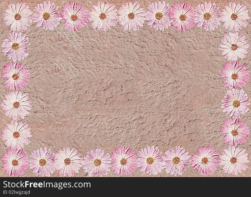 Floral frame on a stone, background for your text or picture. Floral frame on a stone, background for your text or picture