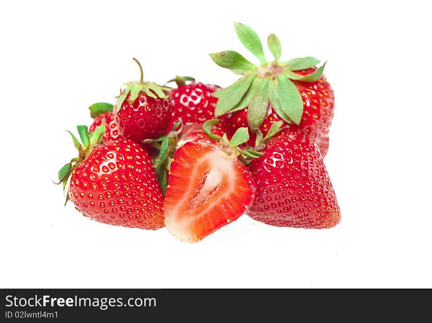 Strawberries isolated on white