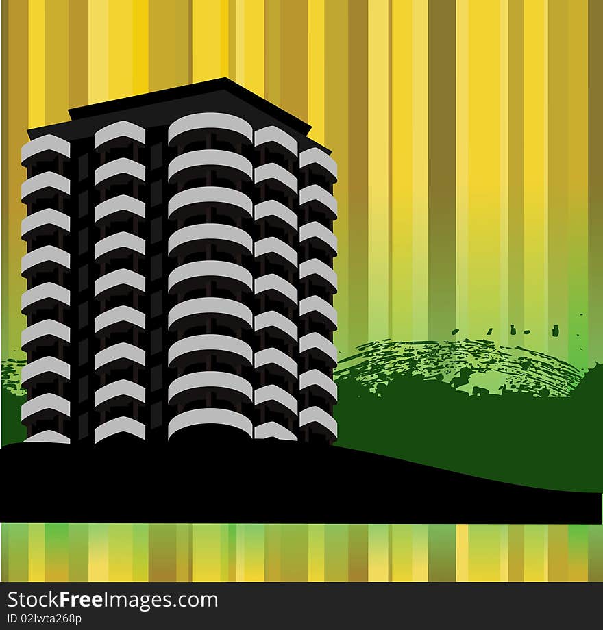 Grunge elements on a striped background. Vector illustration