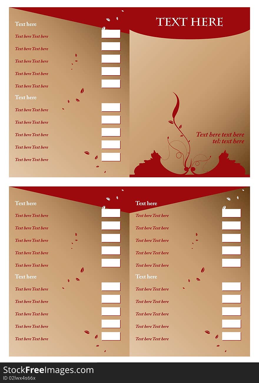 Coffee menu or brochure template. Coffee menu or brochure template.