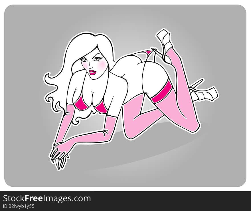 Vector illustration of Sexy party girl