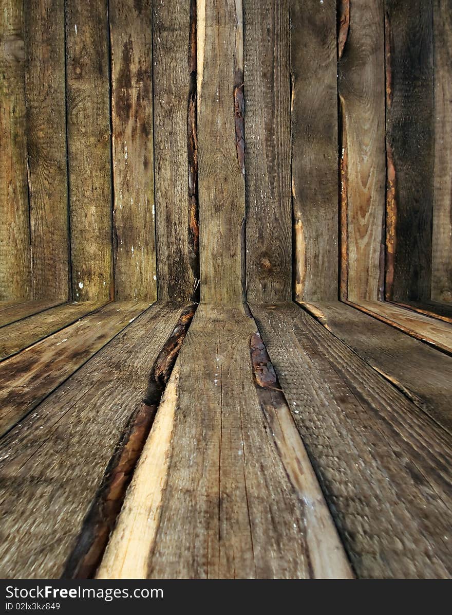 An empty wooden room as a background