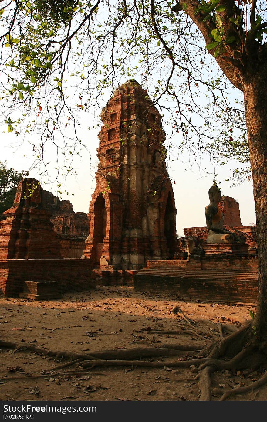 Thai Pagoda in Ayutthaya, Thailand