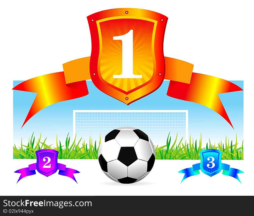 Soccer shield background with ball