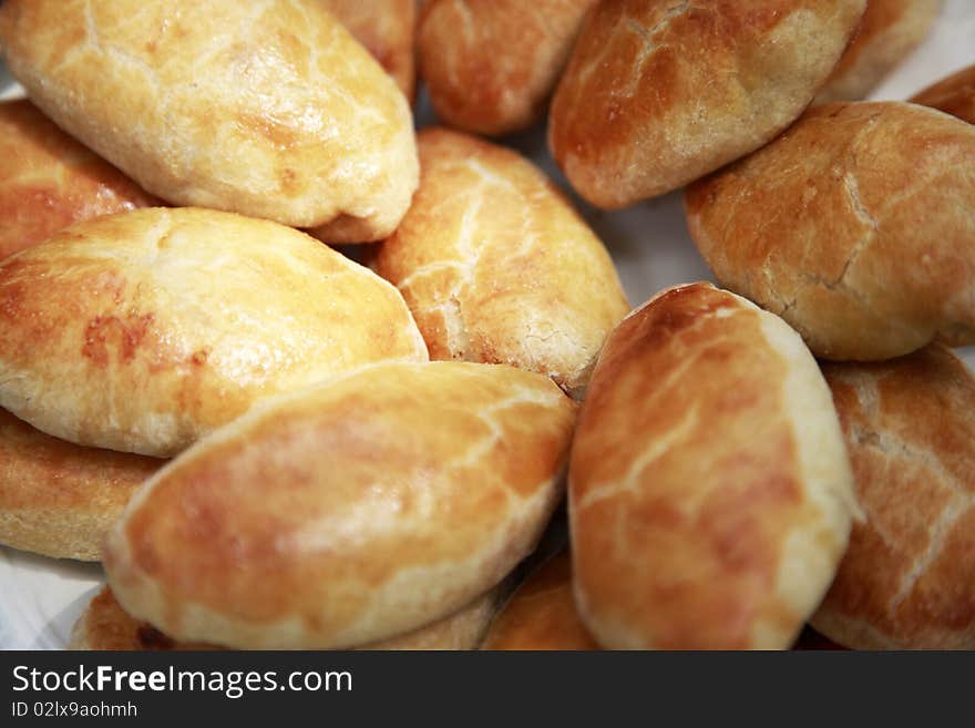 The prepared pies on a plate