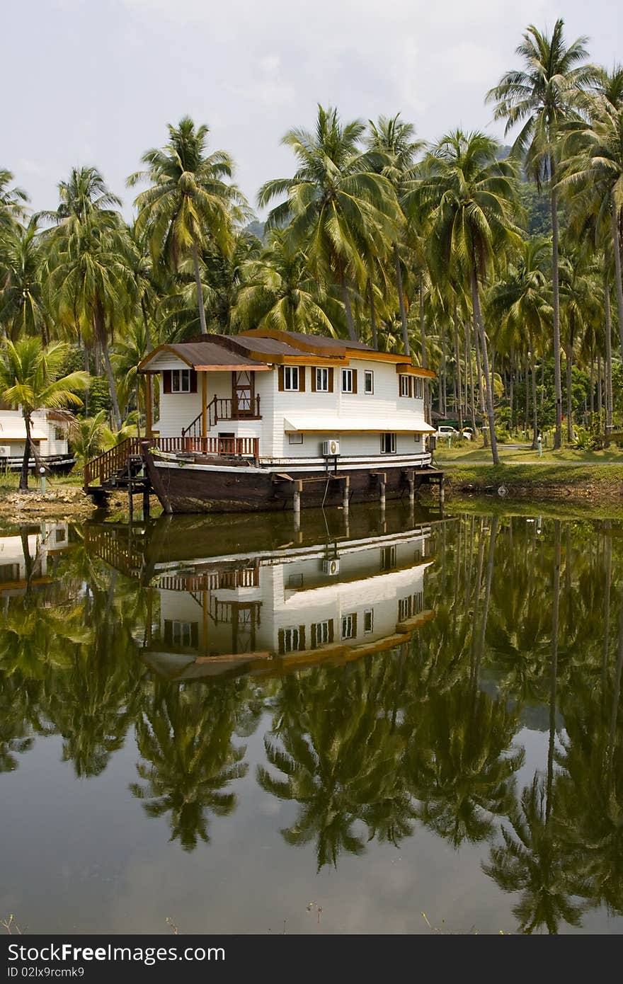 Tropical hotel on the background of mountains in Thailand. Tropical hotel on the background of mountains in Thailand