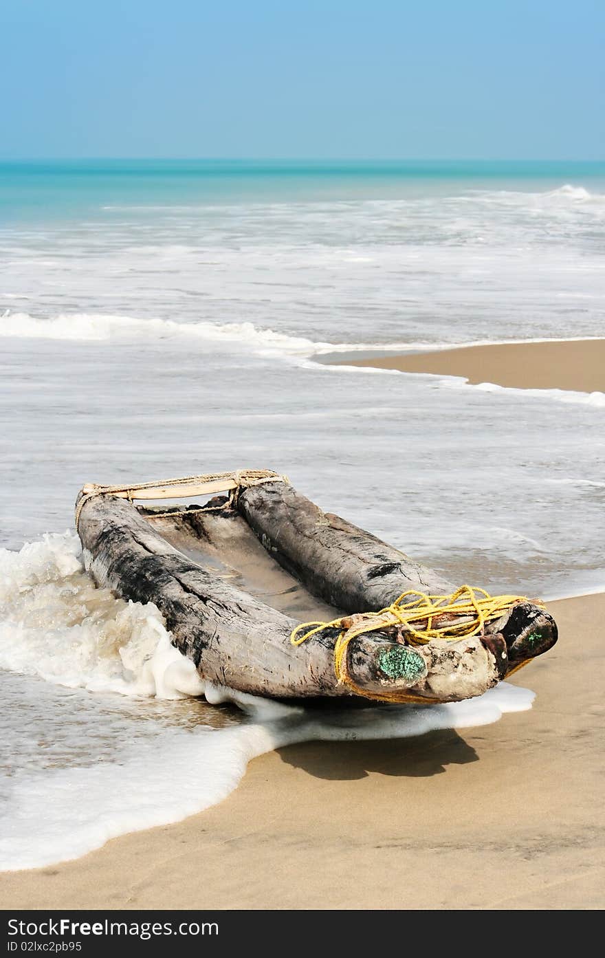 Wooden fishing boat on the beach