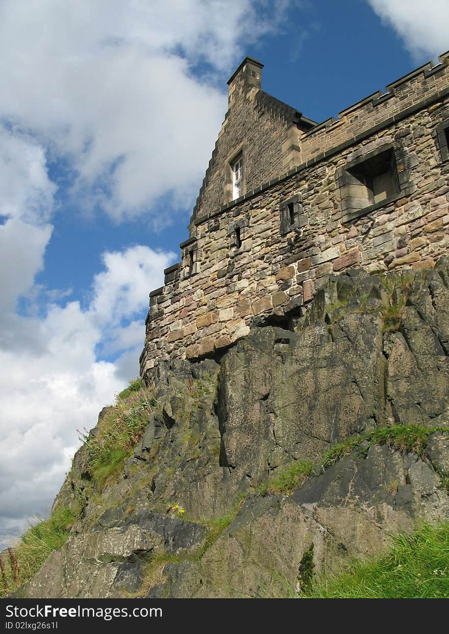 One of the walls of Edinburgh Castle by day