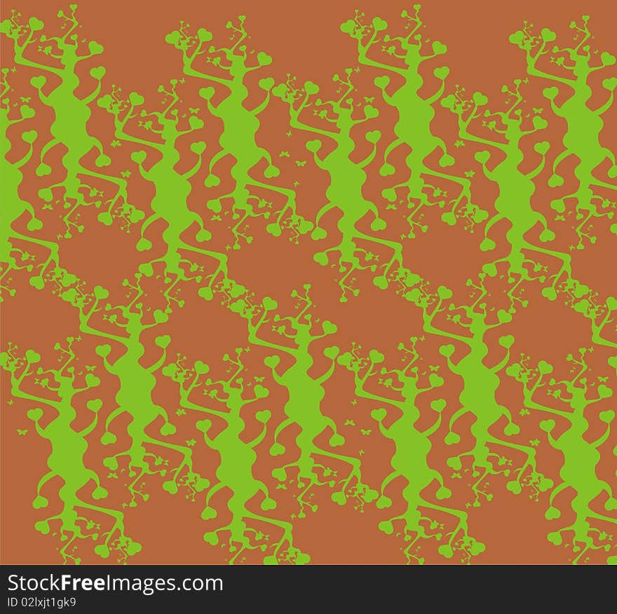 On a green background graphic design patterned ground coffee