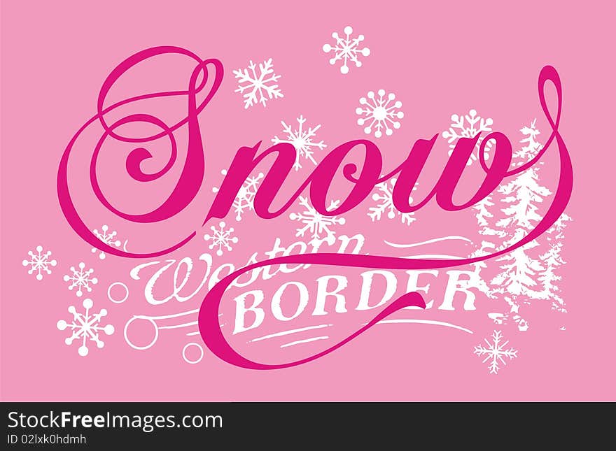 Winter snow on a black background with embossed graphic design. Winter snow on a black background with embossed graphic design