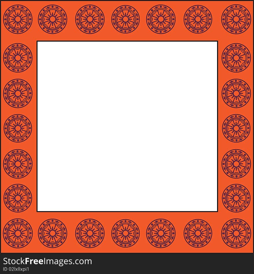 Vector illustration of a orange decorative frame