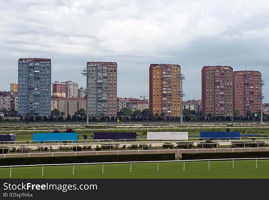 Horse race course and apartments