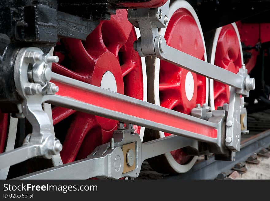 Old Steam Engine Wheels Close-up