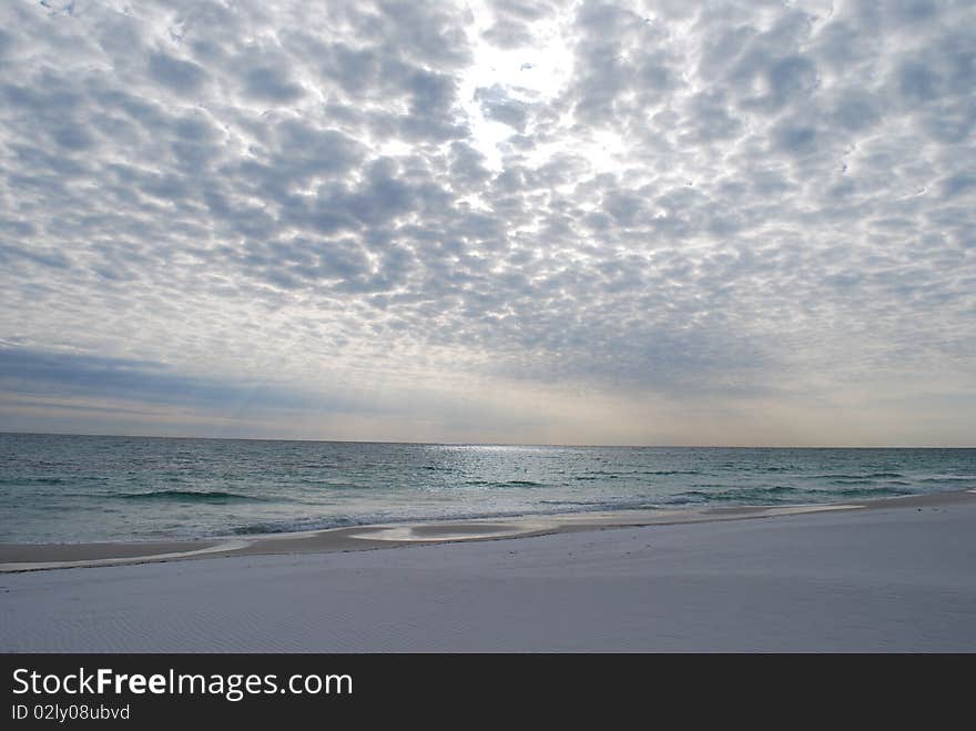 Sun Rays Shining Through Clouds