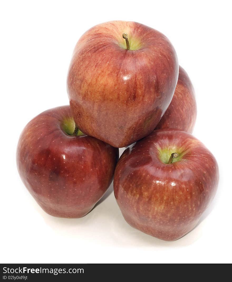 Group of apples isolated on white