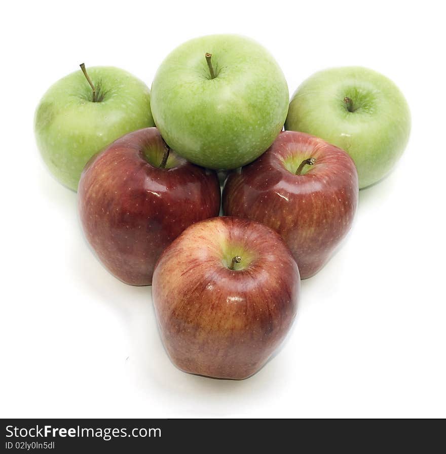 Group of apples isolated on white