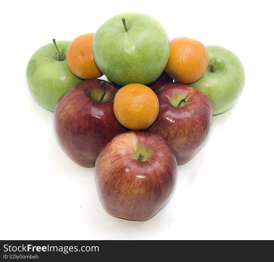 Group of fruits isolated on white