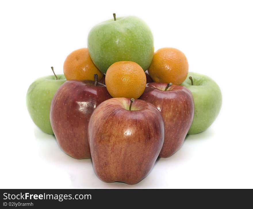 Group of fruits isolated on white