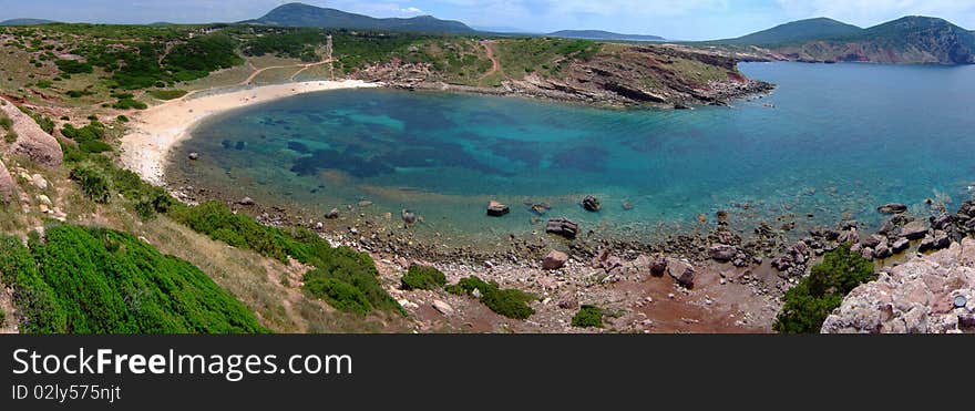 Bay in Torre Porticciciolo with beautiful sea. Bay in Torre Porticciciolo with beautiful sea