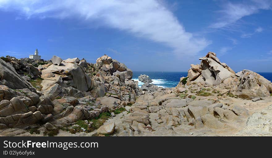 Coast in Sardinia with beautiful sea