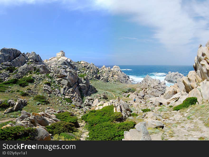 Coast in Sardinia with beautiful sea