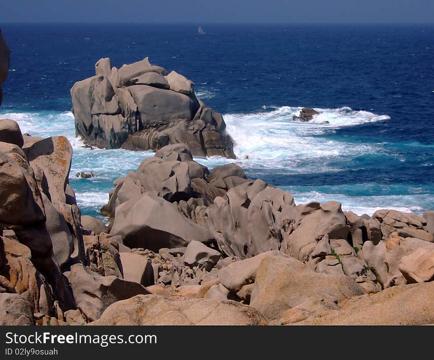 Coast in Sardinia with beautiful sea