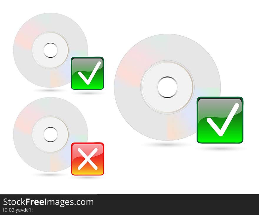 Vector cd disc icon on blank background. Vector cd disc icon on blank background.