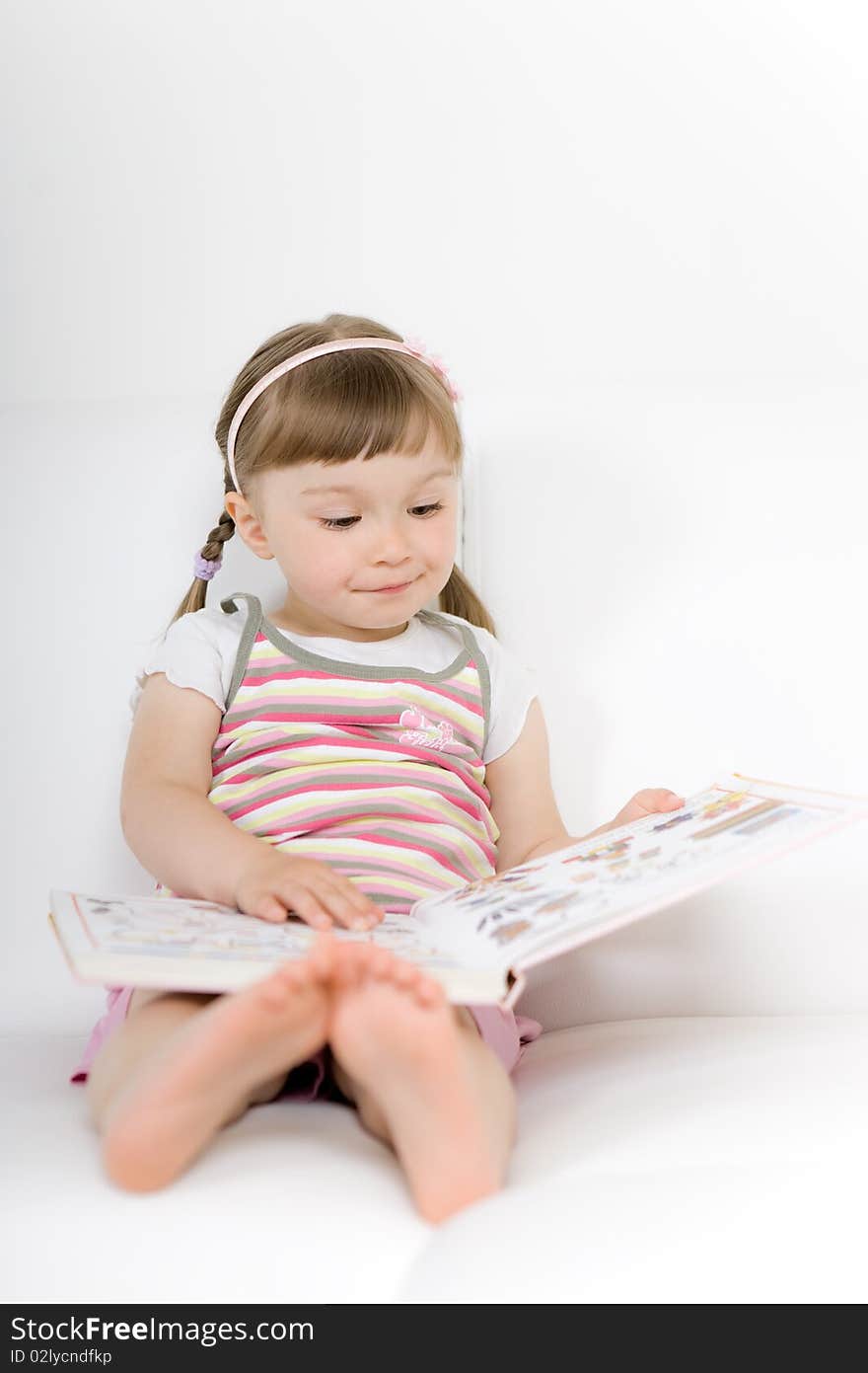 Little Girl Reading Book