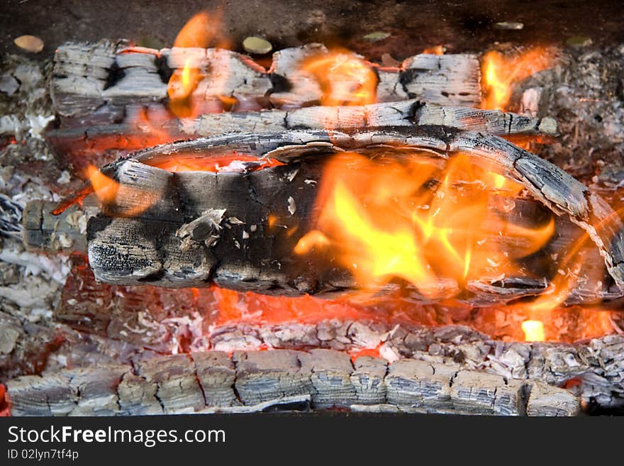 Burning coals