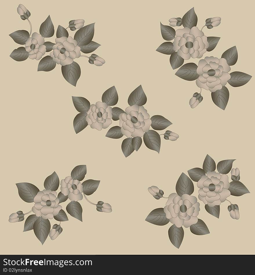 Floral seamless pattern with roses. Floral seamless pattern with roses