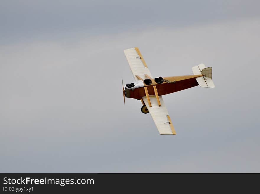 Historic wooden plane starts at the airport. Historic wooden plane starts at the airport.